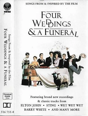 various FOUR WEDDINGS & A FUNERAL CASSETTE ALBUM ELTON JOHN STING SOUNDTRACK POP - Image 1 of 4