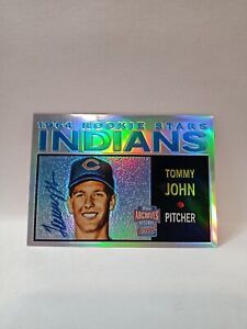 2001 Topps Archives Reserve - TOMMY JOHN - On Card Certified Autograph - INDIANS
