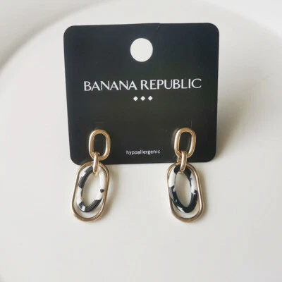 New Banana Republic Resin Loops Drop Earrings Gift Fashion Women Party Jewelry - Image 1 of 3