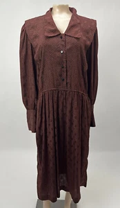 Vintage 80's 90's Liz Claiborne Women's Dress 8 Party Polyester Midi Button L3-6 - Picture 1 of 7
