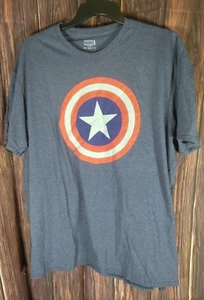 Camiseta Marvel Capitán América Logo Escudo Azul Jaspeado 2XL - Imagen 1 de 3