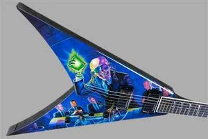 Dave Mustaine Rust in Peace Blue Flying VElectric Guitar Handwork Active Pickups - Picture 1 of 8