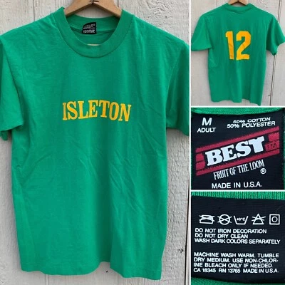 Camiseta Isleton vintage número 12 en la espalda punto único años 80 90 años 80 adulto M Foto 1 de 4