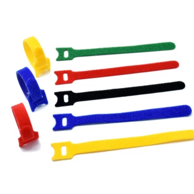 Hook And Loop Cable Ties Straps Strapping Reusable Width 12mm Various Colours - Image 1 of 4