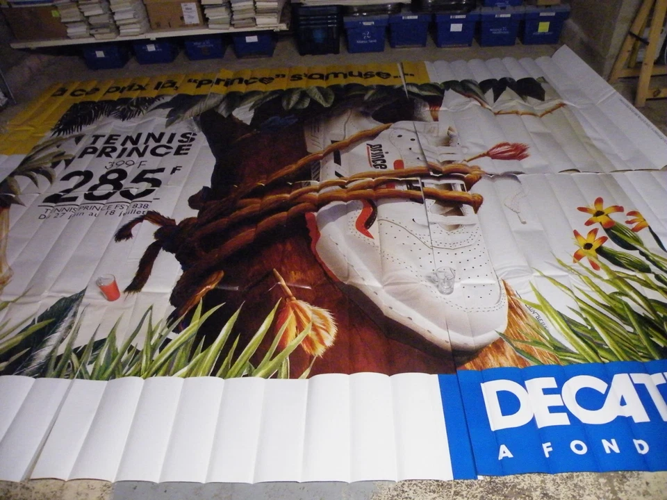 decathlon tennis prince basket sport * affiche publicitaire 4*3metres - Photo 1/3
