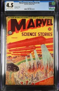 Marvel Science Stories Pulp 1° Serie Febbraio 1939 Vol. 1 #3 CGC 4.5 - Foto 1 di 2