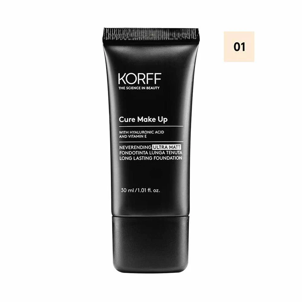 Korff Cure Make Up - Neverending Ultra Matt Fondotinta Lunga Tenuta N. 01, 30ml - Immagine 1 di 1