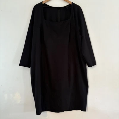 Vestido Lane Bryant Mujer Negro Vaina Largo Slv Elastizado 24/3X LBD Trabajo Fiesta Foto 1 de 4