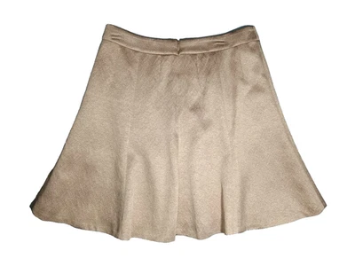 Falda corta sin cordones Banana Republic acampanada forrada dorada línea A cremallera trasera para mujer 8 Foto 1 de 4