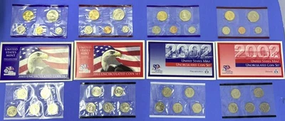 Lot of 4 US Mint Uncirculated Coin Sets 2002 P & D 2003 P & D - Image 1 of 3