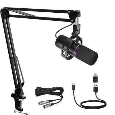 XLR/USB Dynamic Microphone Kit, PC Microphone for Streaming, Podcasting, Gaming - Image 1 of 4