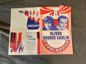 George Carlin 1969 Copacabana New York City Program Mailer Ad Vintage - Picture 1 of 2