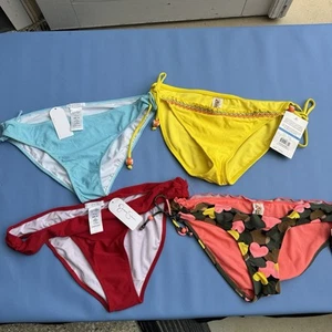 Lot Of 4 New Swimsuit Bikini Bottoms Sz Girls Xl - Picture 1 of 9
