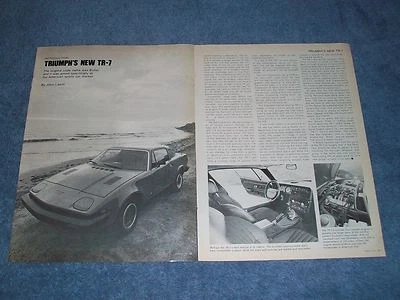Triumph TR-7 1975 artículo informativo vintage "Introducción: Triumph's New TR-7" Foto 1 de 2