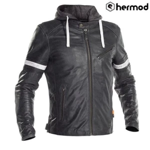 Richa Toulon 2 Hooded Leather Motorcycle Jacket - Grey - Picture 1 of 3