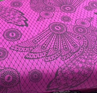 Tula Pink Nightshade Raven Lace oleander fabric by the yard