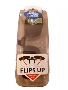 Polarized CLIP ON FLIP UP UV Protection Black Lenses UV 400 for Glasses NEW - Picture 1 of 3