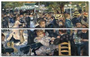 IMAGEN TIME4 Pierre-Auguste RENOIR Danza en el jardín Moulin 2 IMÁGENES 180x55cm LIENZO - Imagen 1 de 4