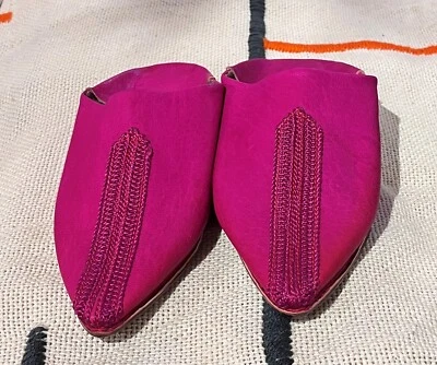 Women's Moroccan pink babouche slippers, Dark pink Slippers for women Morocco - Imagem 1 de 4