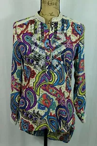 ROAR S Light & Lovely Blouse Super Colorful Cold Shoulder Pearl Buttons Lace - Picture 1 of 9