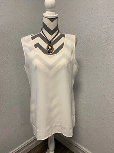 NWT Christopher & Banks White Sleeveless Large - Picture 1 of 5