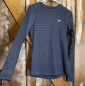 Under Armour Women Gray Polka Dot, Geometric Active Long Sleeve T-Shirt S - Picture 1 of 5