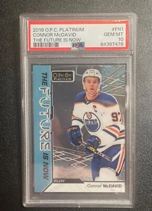 2018 OPC Platinum FN-1 The Future is Now Connor McDavid Edmonton Oilers PSA 10๐ฅ - Picture 1 of 3