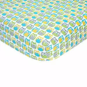 Carter's Eule Druck Baumwollsatin Kinderbetttuch - 52" x 28" - Bild 1 von 1