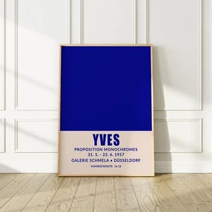Yves Klein Exhibition Poster, 1957 Blue Monochrome, Repro, 24x36, No frame - Picture 1 of 5