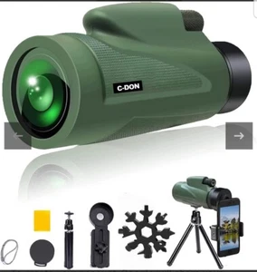 12X50 Monocular Telescope, Waterproof Prism FMC Monocular for Bird Watching - Picture 1 of 7