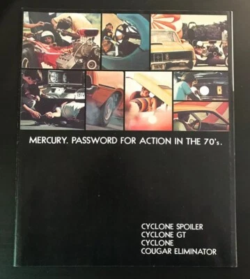 Folleto de ventas Mercury Performance 1970 Cougar Eliminator Cyclone GT NUEVO EN STOCK Foto 1 de 4