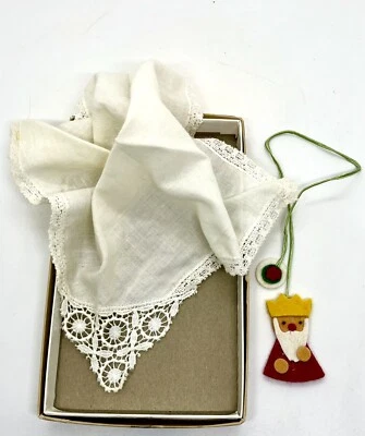 Pañuelo De Colección Borde Blanco 23cm x 23cm (9”) Damas + Marcador Grannycore Foto 1 de 4