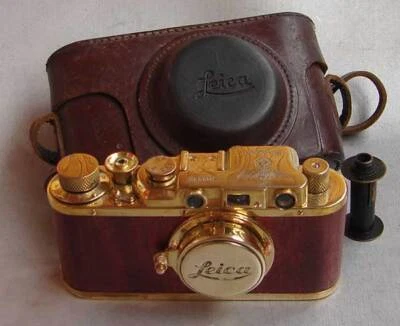 Leica II D Bildberichter copia madera dorada en estuche de cuero (copia FED Zorki) Foto 1 de 4