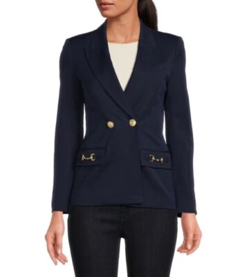 Blazer Derek Lam 10 Crosby Cerys Doble Pecho Mujer Talla 4 Azul Marino Moderno Carrera Foto 1 de 4