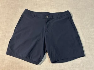Pantalones Cortos Lululemon Commission Para Hombre 7” Azul Golf Rendimiento Relajado Talla 34 Cremallera Lateral - Imagen 1 de 10