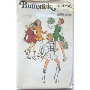 Minivestido vintage de patinaje artístico para adolescentes con patrón de costura 28,5" Butterick 4936 - Imagen 1 de 7