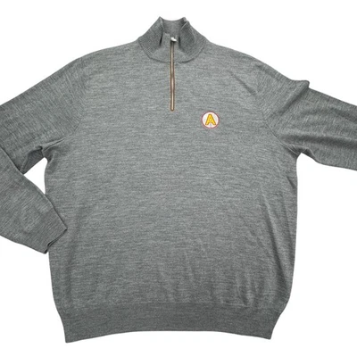 Polo Golf Ralph Lauren Sweater Mens Large Gray Merino Wool Quarter Zip Pullover - Image 1 of 4