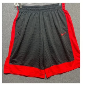 Vintage Y2K Nike Retro gesticktes Logo schwarz rot Herren Basketball Shorts Größe XL - Bild 1 von 6