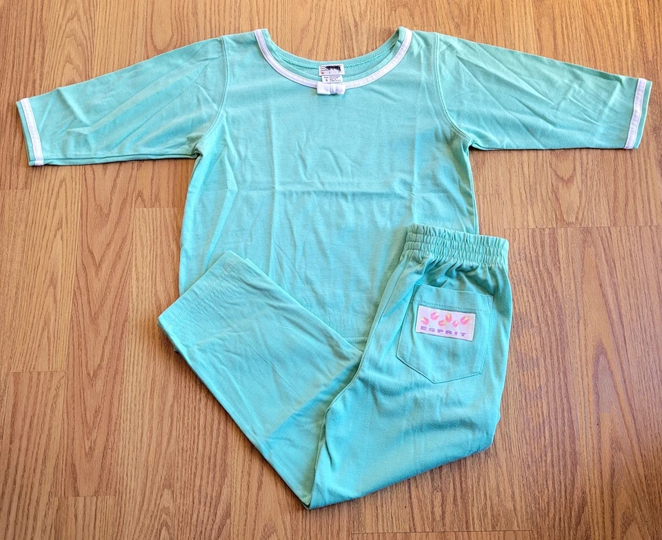 Conjunto de 6 pijamas pijamas de manga larga vintage para niños años 80 Esprit como nuevo con ribete blanco Foto 1 de 4
