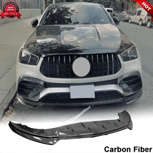 REAL CARBON Front Bumper Lip For Benz W167 C167 GLE450 GLE53 GLE63 Coupe 2020-24 - Picture 1 of 12