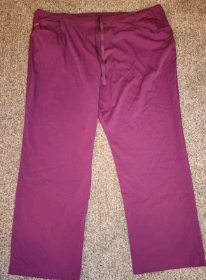 Greys Anatomy Emma Spandex Stretch Womens Scrub Pants Wine 4XL Reg 30" Grsp510 - Image 1 of 4