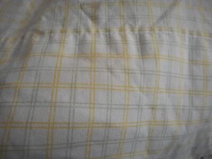 Martha Stewart Yellow Green checked Full Double Flat Sheet USA made cotton blend - Picture 1 of 4