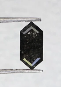 0.50 Ct Natural Loose Diamond, Hexagon Diamond, Salt and Pepper Diamond - Picture 1 of 11