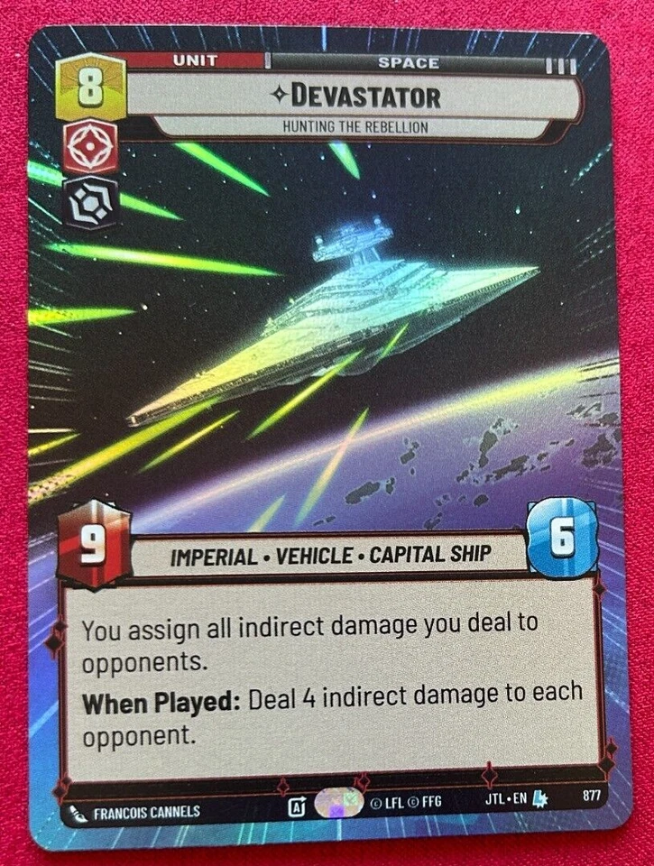 STAR WARS UNLIMITED TCG JTL LEGENDARY HYPERSPACE FOIL CARD: DEVASTATOR - Image 1 of 1
