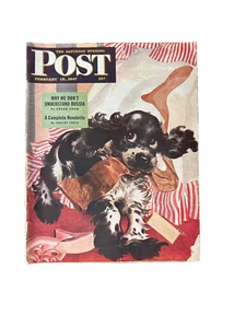 Butch Steals a Stocking 2/15/1947 Saturday Evening Post Albert Staehle Dog - Picture 1 of 1