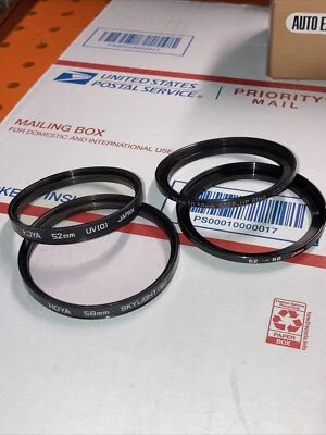Tiffen 52mm To 58mm Step-Up & HOYA 52mm UV & 58mm Skylight Filter Camera Lens - Image 1 of 4