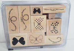 Stampin' Up! Juego de 10 estampillas de goma Vuelo de las mariposas Gracias - Imagen 1 de 4