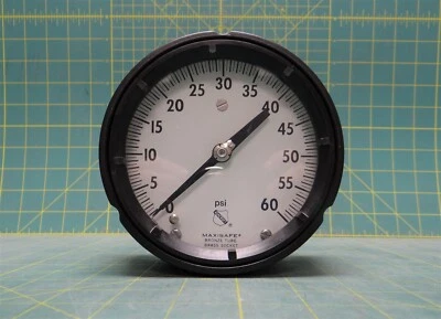 Ashcroft 4.5" Maxi-Safe Pressure Gauge 0-60 PSI 1/4" NPT Back Connect 451279AS - Image 1 of 4