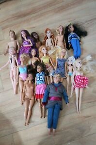 Lot Of 16 Various Barbies And Disney Dolls And Other Dolls