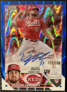 2023 Topps Chrome Blue RayWave Refractor 111/150 Graham Ashcraft Rookie Auto RC - Picture 1 of 11